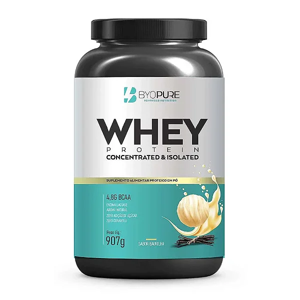 WHEY CONCENTRATED & ISOLATED BYOPURE BAUNILHA 907G