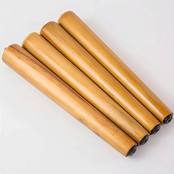 Kit 4 Pé Palito 25cm Madeira P/ Poltrona Puff Cama Box Mesa