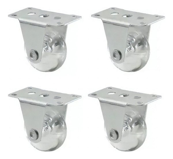 Kit 4 Rodizio 50mm Fixo Multiuso para Móveis