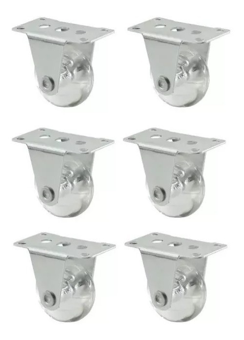Kit 6 Rodizio 50mm Fixo em Silicone ideal para Sofá Retrátil e Bicama