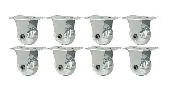 Kit 8 Rodizio 50mm Fixo em Silicone ideal para Sofá Retrátil e Bicama