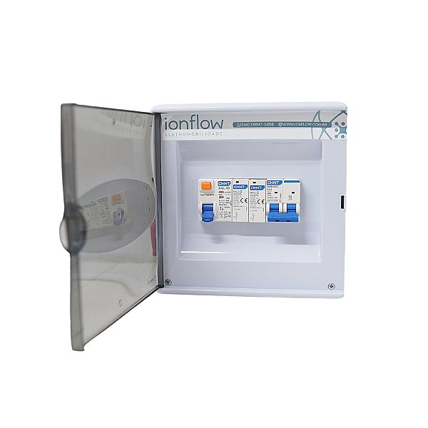 Quadro de Proteção IonProtect Basic 7 kW com Tomada 20A | Para Wallbox e Carregadores Portáteis