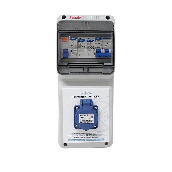 Quadro Proteção com Tomada 20A para Carregadores até 4,4 kW | IonProtect