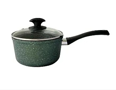 Panela Antiaderente 16cm Verde Amazônia c/ Tampa de Vidro