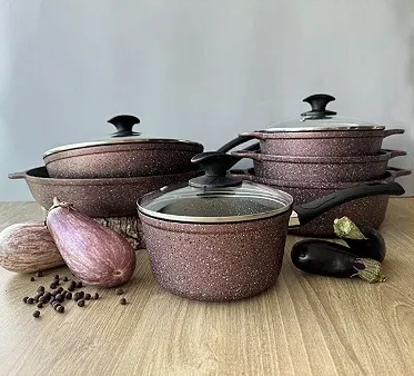 Conjunto de Panelas Antiaderentes 6 Peças Rosê