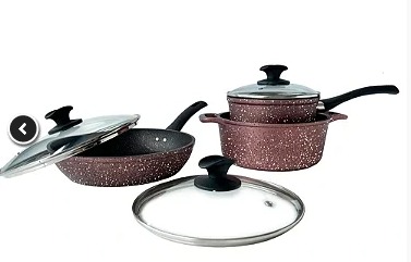 Conjunto de Panelas Antiaderentes 3 Peças Rosê