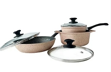 Conjunto de Panelas Antiaderentes 3 Peças Champagne