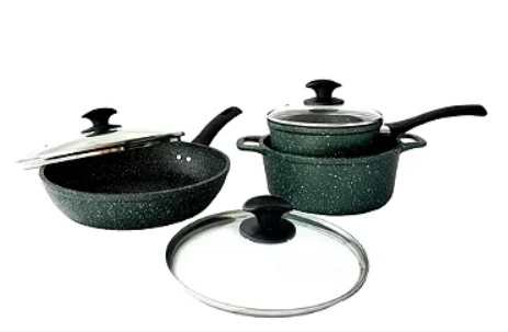 Conjunto de Panelas Antiaderentes 3 Peças Verde Amazônia