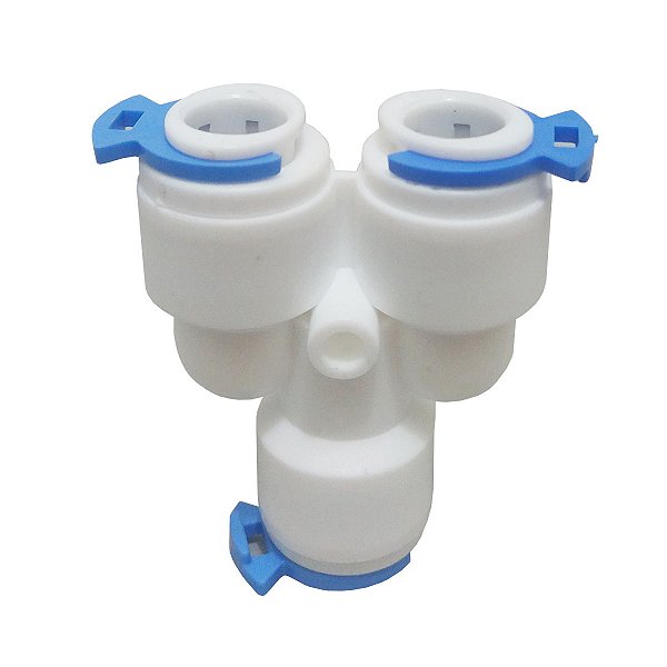 Uniao em Y p/ Tubo 3/8" Branca Compatível com a mangueira do purificador da Soft