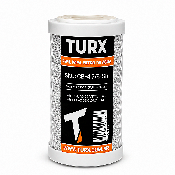 Filtro Refil Carbon Block 4.7/8" Compatível Aqualar Bella Fonte 3m Impac