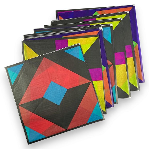 Folha De Seda Cores Mistas 35x35cm Riacho 100UN Para Raia
