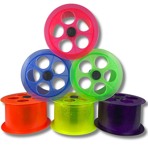 Carretilha De Plástico Fluorescente 8 Polegada 21cm Para Pipa 6 Unidades