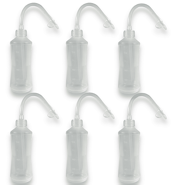 Kit 6 Tubo Almotolia Aplicador Para Líquidos Bico Curvo