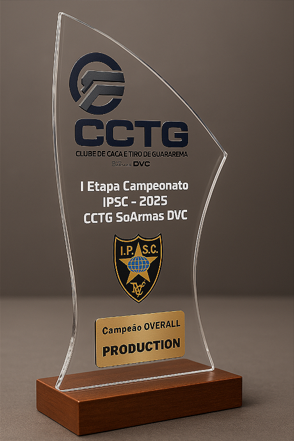 Trofeu de Acrilico Cristal CCTG - Só Armas