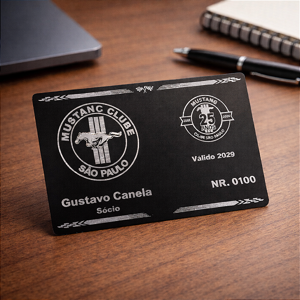 Cartão Metálico Personalizado em Alumínio Anodizado Gravado a Laser