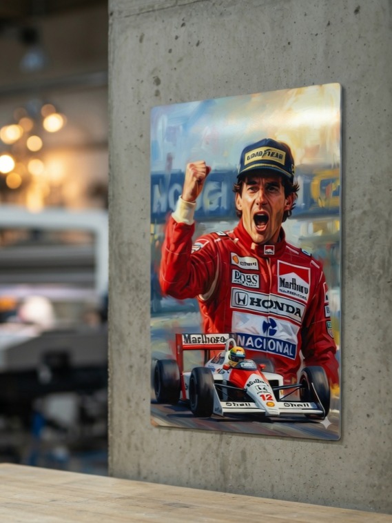 Placa Metálica Premium Sublimada Ayrton Senna