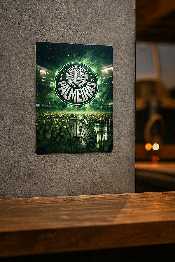 Placa Palmeiras Metálica Premium 280x200mm