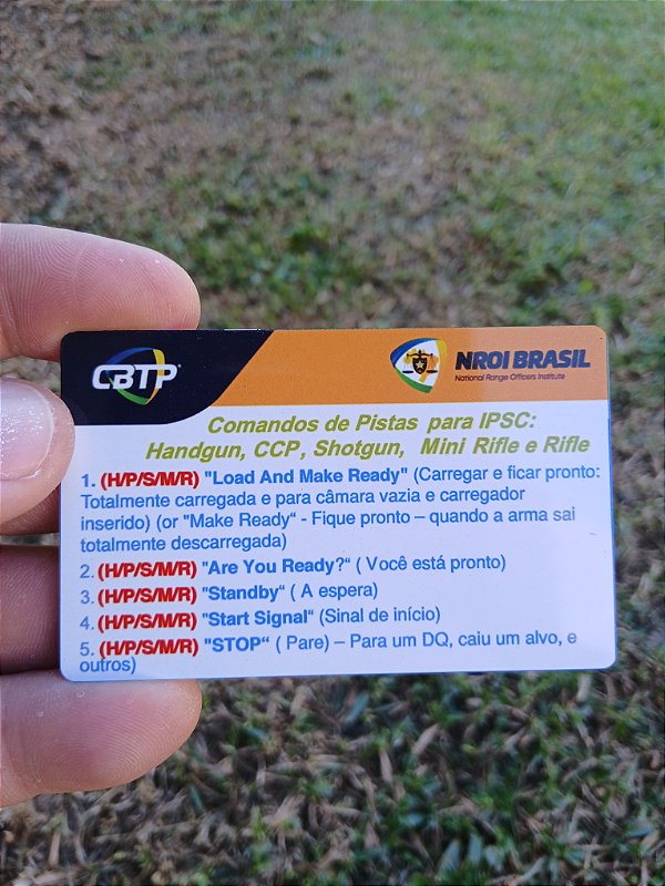 Cartão Comandos de Pista IPSC Alumínio NROI – RO e Atletas