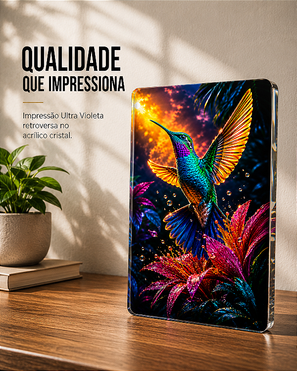 Placa Decorativa em Acrílico Cristal 4mm 20 x 15 cm – Impressão Ultra Violeta