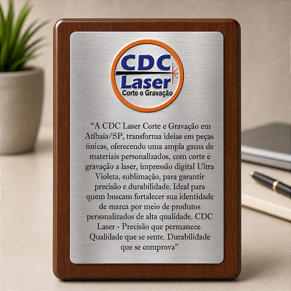 Placa de Homenagem Corporativa Personalizada – 200 x 150 mm