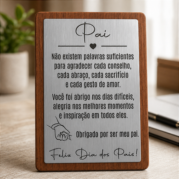Placa Decorativa Dia dos Pais Gravado a Laser |200 x 150 mm
