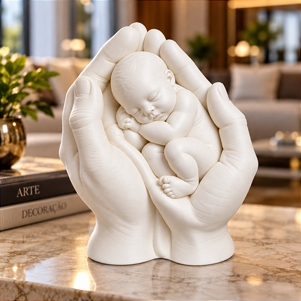 Escultura Mãos que Protegem – Decoração
