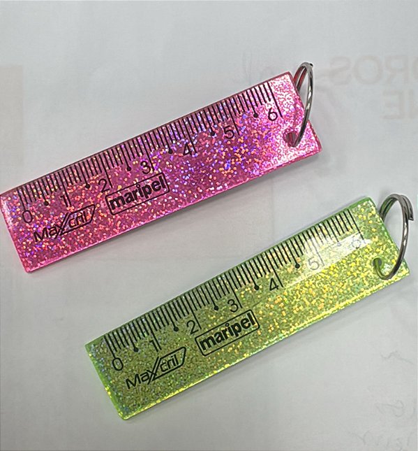 CHAVEIRINHO MINI RÉGUA GLITTERS - 6CM SORTIDAS