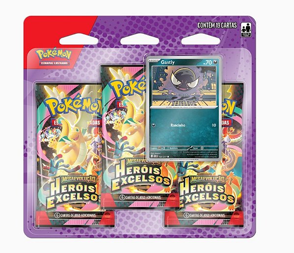 Blister Triplo Megaevolução 2.5 - Heróis Excelsos - Gastly