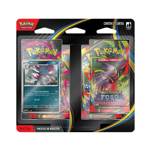 (BR) Pokémon - Blister Quadruplo - FOGO FANTASMAGORICO - WEAVILE
