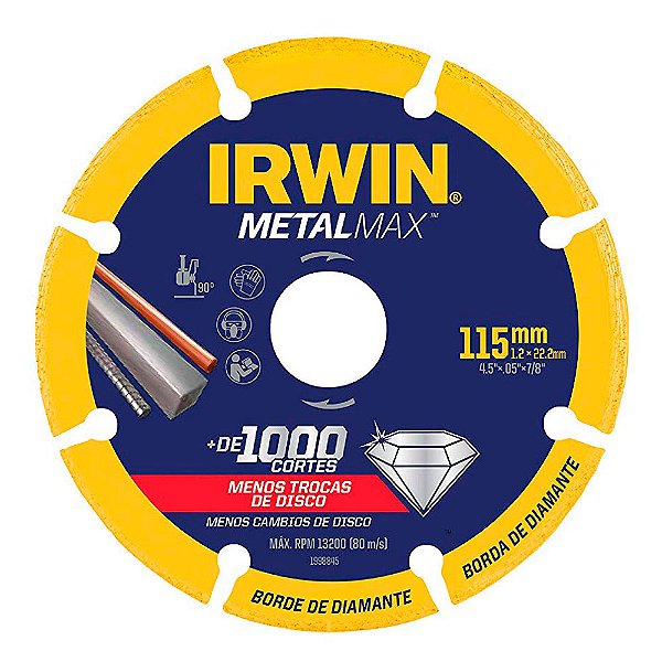 DISCO CORTE DIAMANTE METALMAX 115MMX22,2 - IRWIN