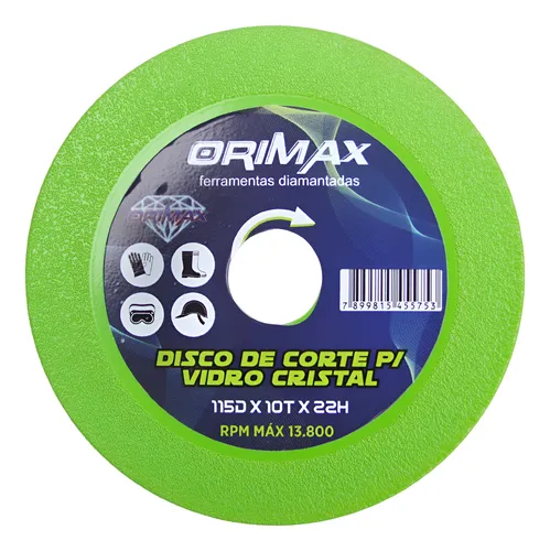 DISCO DE CORTE P/ VIDRO CRISTAL - ORIMAX