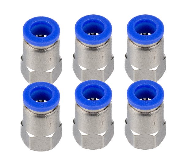 CONEXÃO RÁPIDA RETA FEMEA 12MMX1/4 BSP KIT C/6