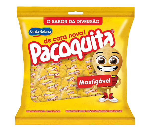 Bala Mastigável Paçoquita Amendoim Santa Helena 500g
