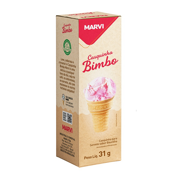 Casquinha Bimbo Para Sorvete Marvi 31g