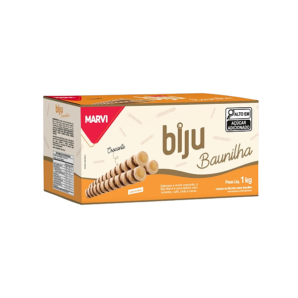 Canudo Sorvete Biju Sabor Baunilha 1kg Marvi