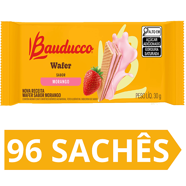 Kit 96 Mini Wafer Morango Bauducco 30g