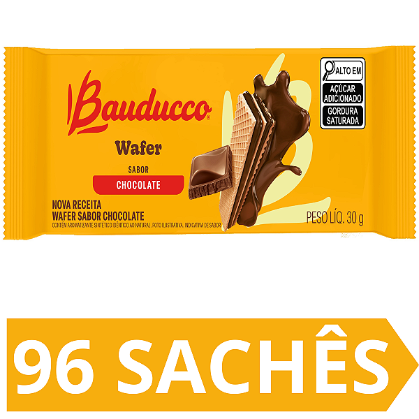 Kit 96 Mini Wafer Chocolate Bauducco 30g