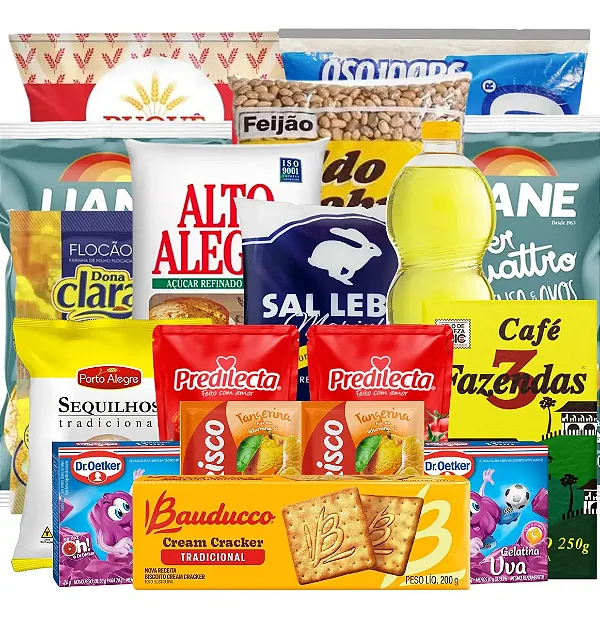 Cesta Básica Completa Produtos De Qualidade 18 Itens Top