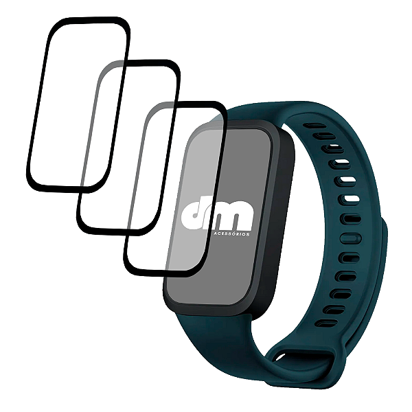 Kit 03 Película Protetora 3D Para Xiaomi Smart Band 9 Active