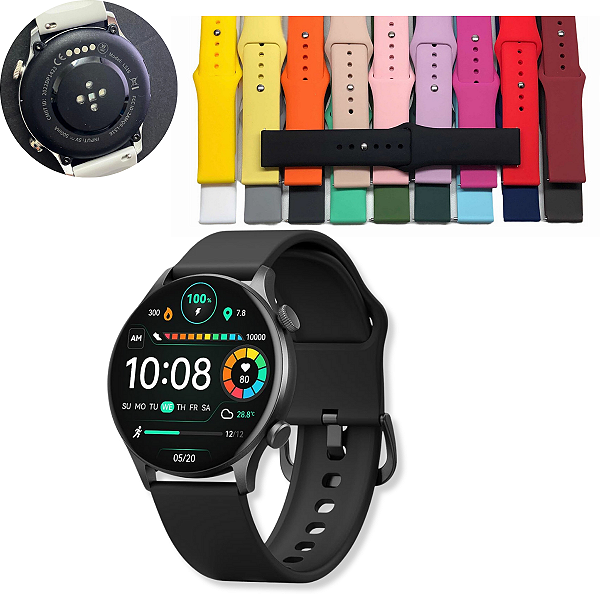 Pulseira Borracha Silicone Para Haylou Solar Plus LS16 22mm