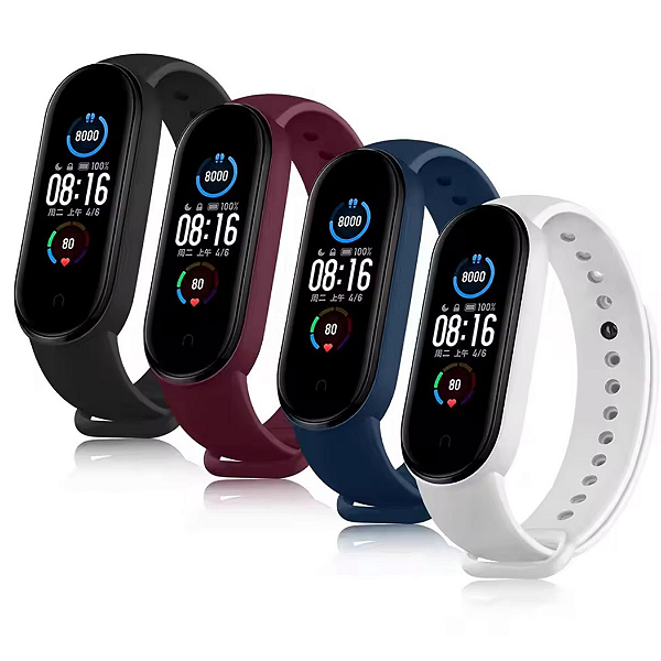 Pulseira Silicone Sport Para Xiaomi Mi Band 5 6 7