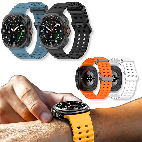 Pulseira Silicone Para Samsung Galaxy Watch Ultra 7 47mm