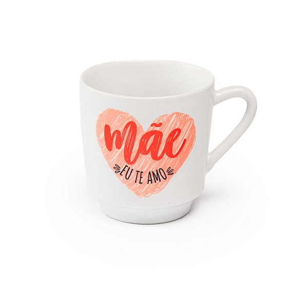 Caneca Lisa Branca Decorada Mãe 200 ml