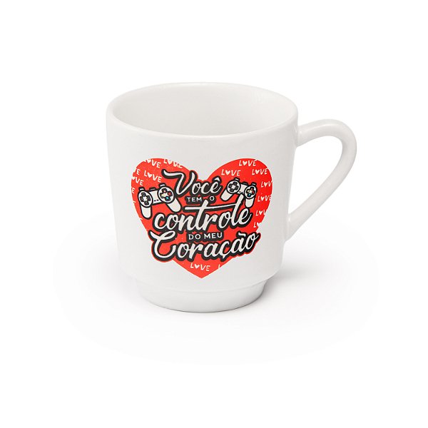 Caneca Lisa Branca Decorada Namorados 200 ml