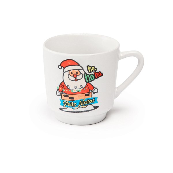 Caneca Lisa Branca Decorada Natal 200 ml