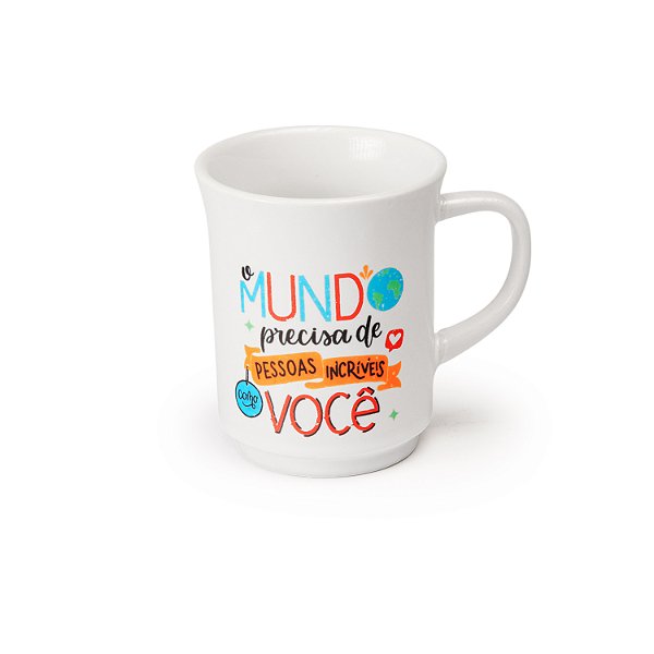 Caneca Americana Branca Decorada Dizeres 220 ml