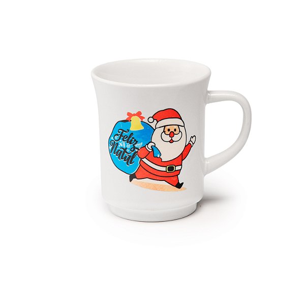 Caneca Americana Branca Decorada Natal 220 ml