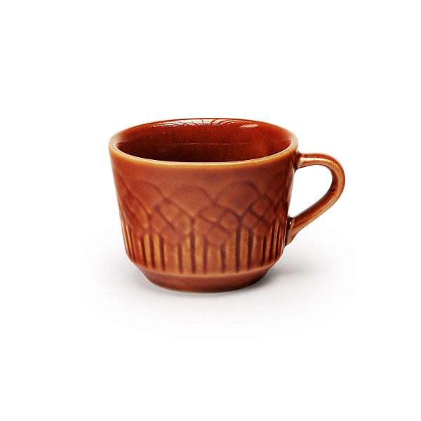 Xícara Chá Relevo Marrom 90 ml