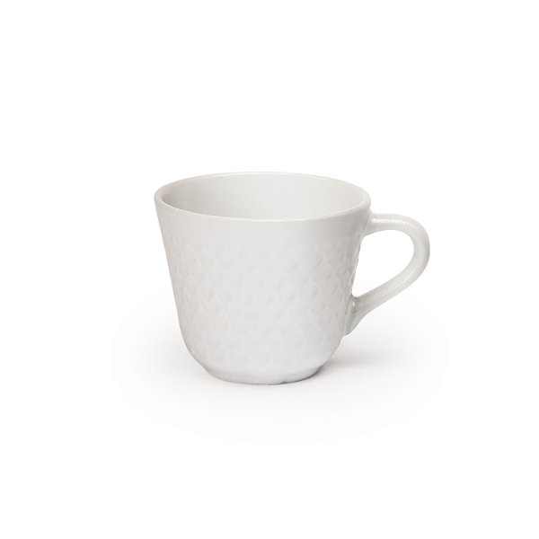 Xícara Café Relevo Conica Branca 65 ml