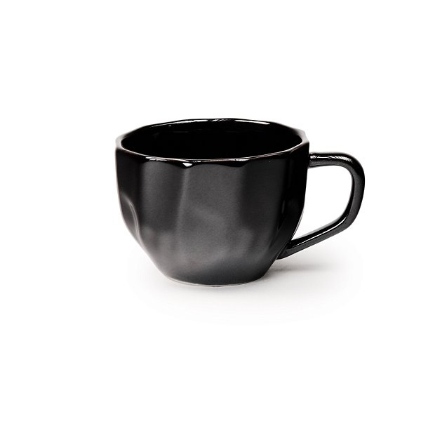 Xícara Chá Prisma Preta 200 ml